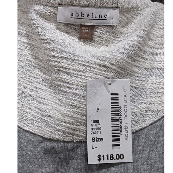 NWT Abbeline Grey Zip Up Textured Knit Jacket Size L - Picture 8 of 9